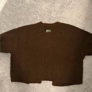 Daily Drills Brown Crewneck Knit Sweater